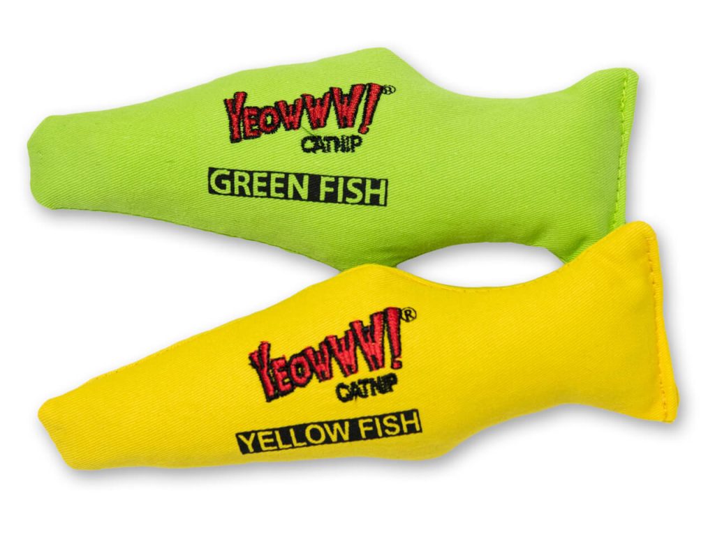 綠魚黃魚-貓草玩具-美國瘋狂貓 Yeowww!