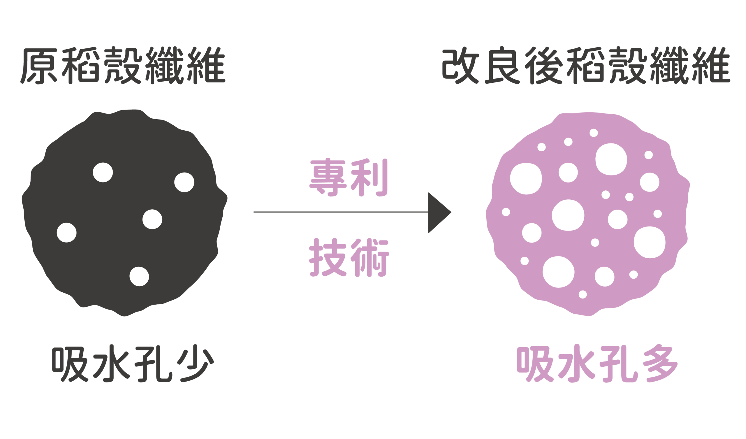 專利纖維技術，讓稻殼擁有超強吸水力