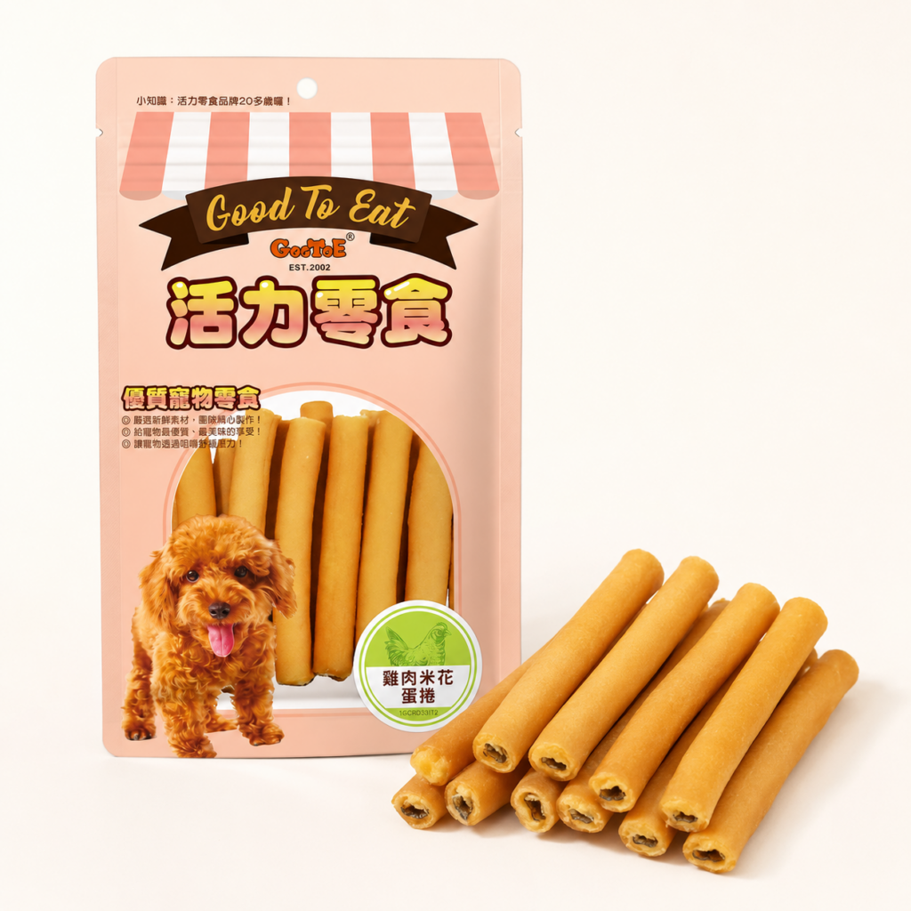活力訓練零食-雞肉米花蛋捲
